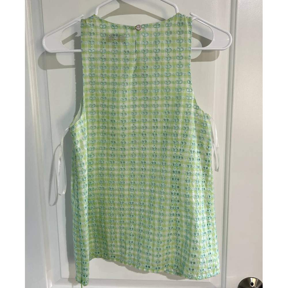 Vineyard Vines Eyelet Gingham Top Blouse Size 2